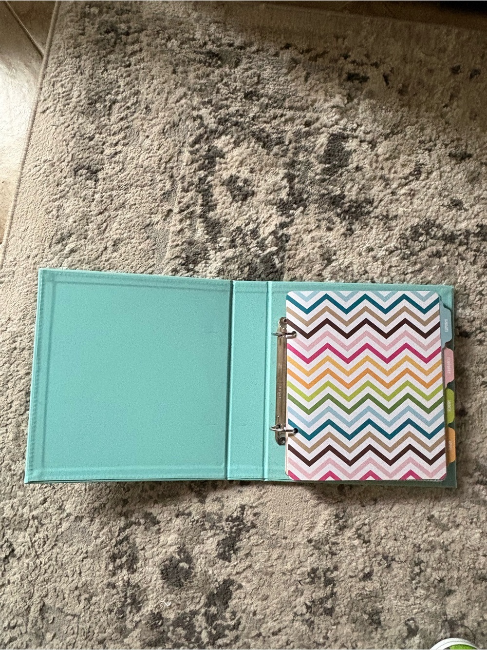 Aqua Binder with Chevron Divider Set